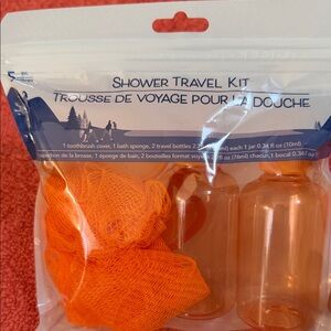 Orange Shower Travel Kit